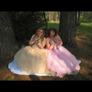 Champagne prom dress only worn once